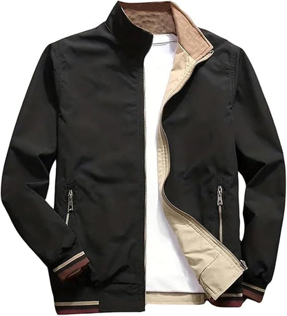 🧥 Men’s Classic Olive Green Bomber Jacket – Lightweight Windbreaker for All Seasons