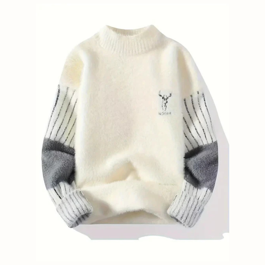 🦌 DryBliss Nordic Deer Knit Sweater – Soft Winter Warmth with Modern Elegance